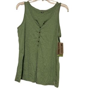 Women’s Columbia Sportswear Lovely T Henley Tank Top in Green Sz 1X NWT
